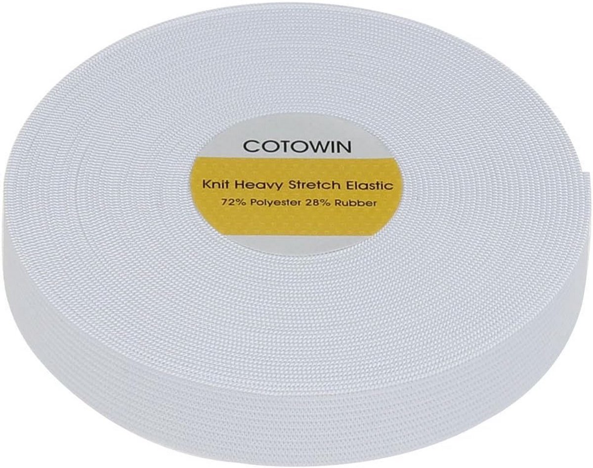 Gebreid Elastisch Band Wit 3/4 Inch Breed 10 Yards