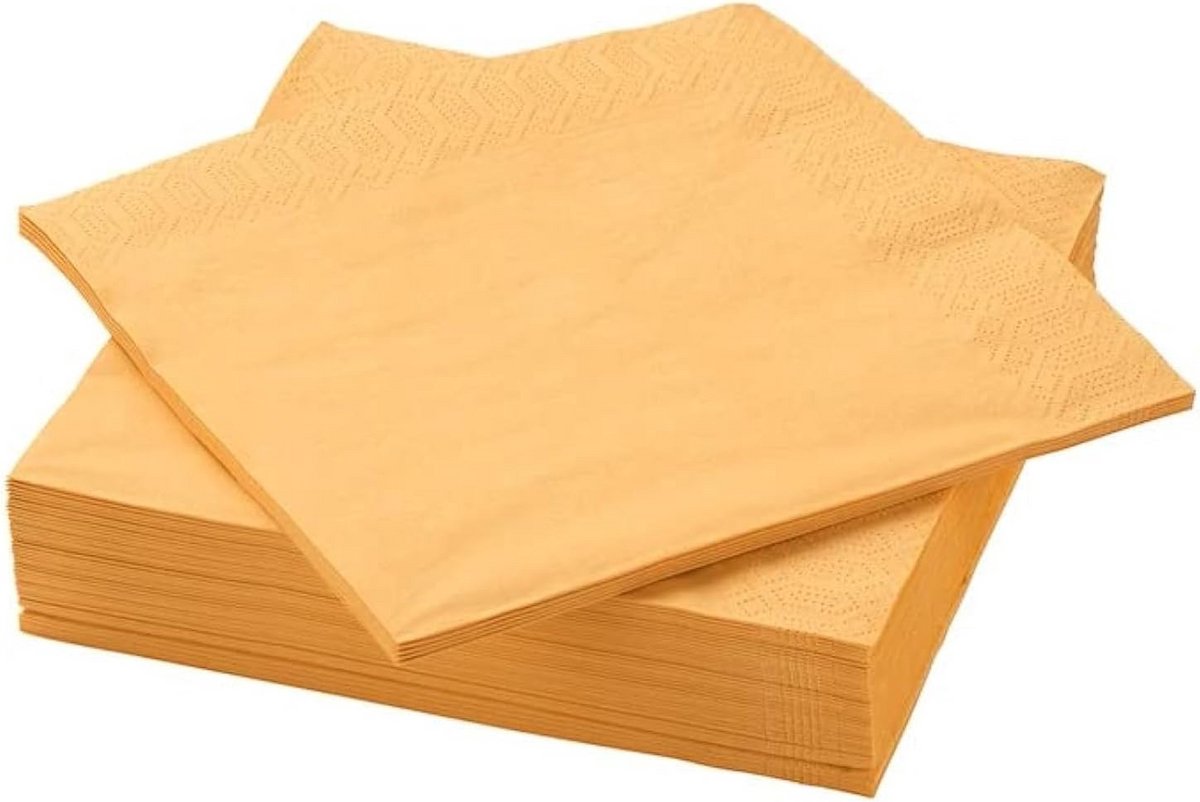 Grote pak servetten van geel papier voor feesten en diners
