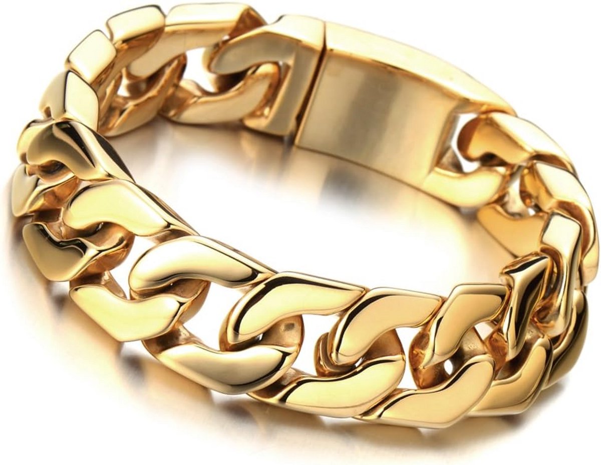 Heren Armband Pantserketting Roestvrij Staal Hoogglans Zilver