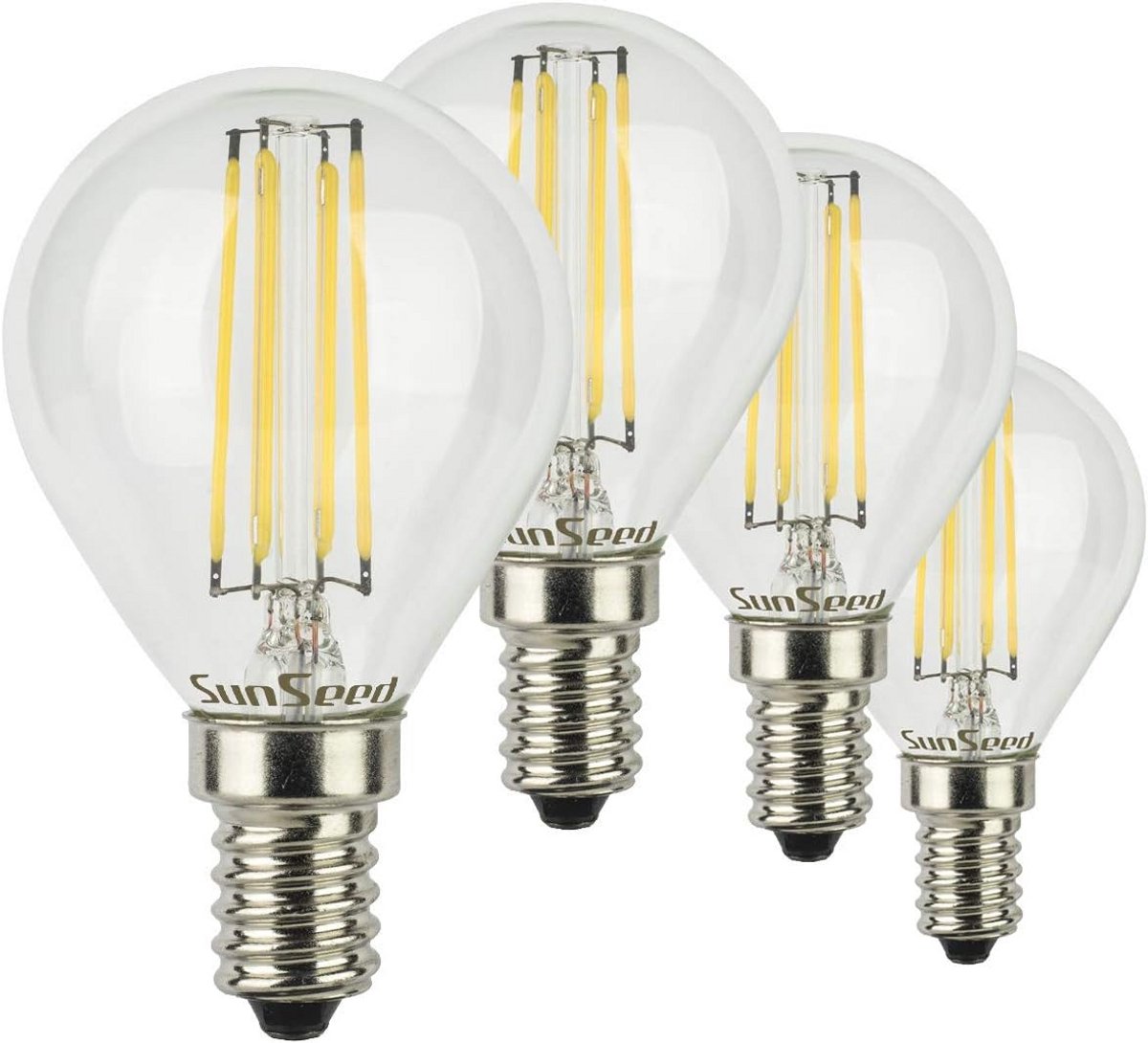 4-Pack LED Filamentlamp E14 6W Vervangt 60W Gloeilamp Neutraal Wit 4000K