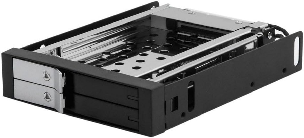 Dual Bay 2,5 inch Interne SATA Hot Swap Rack met Sleutelslot