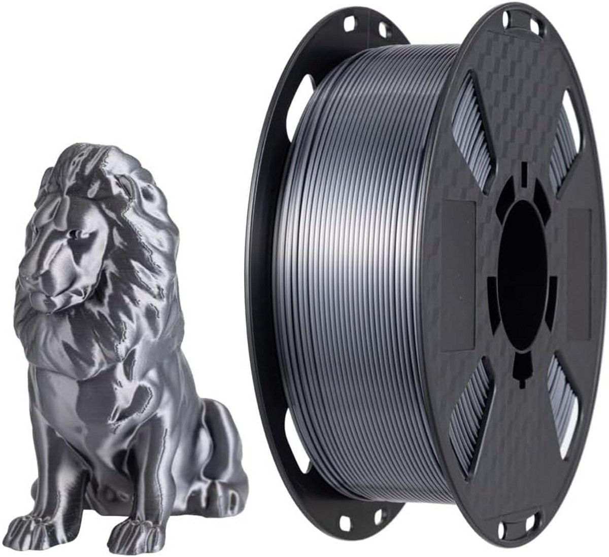 Zijde PLA Filament 1.75mm 1KG Grijs Zilver Metallic Glans 3D Printer Materiaal