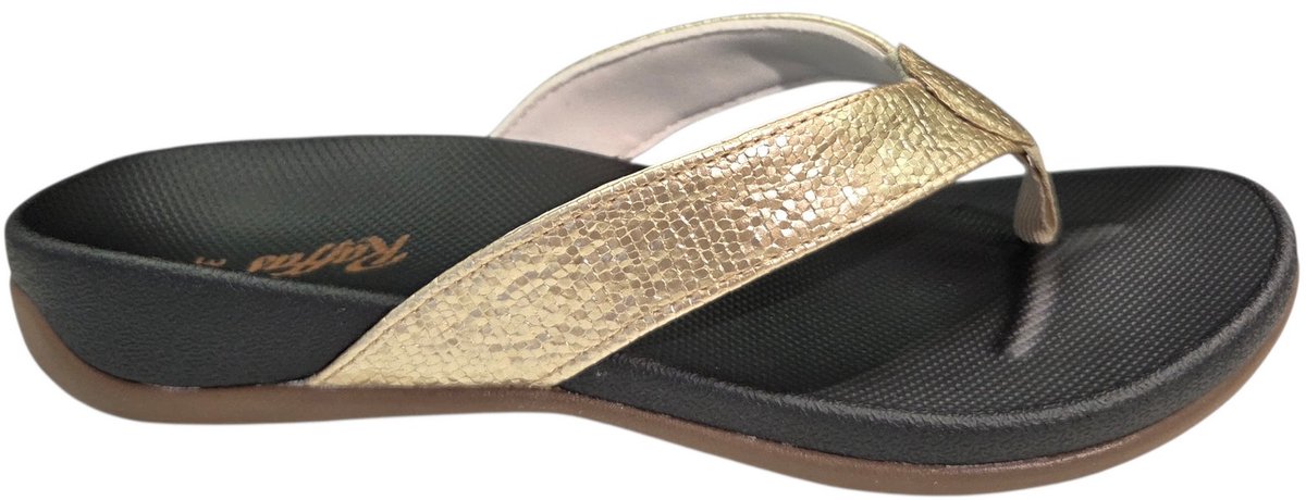 Raffas 2402 Bella Gold Teenslippers Goud Synthetisch Dames - Goud - 37