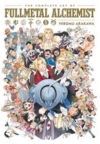 Cover van 'The Complete Art of Fullmetal Alchemist' met een grote groep anime-personages en het cijfer van de alchemist.