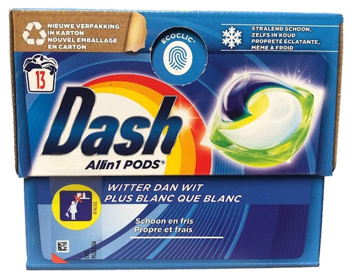 Dash - Wasmiddel - Pods - Witter dan wit - 13wb/287,3gr (4x)