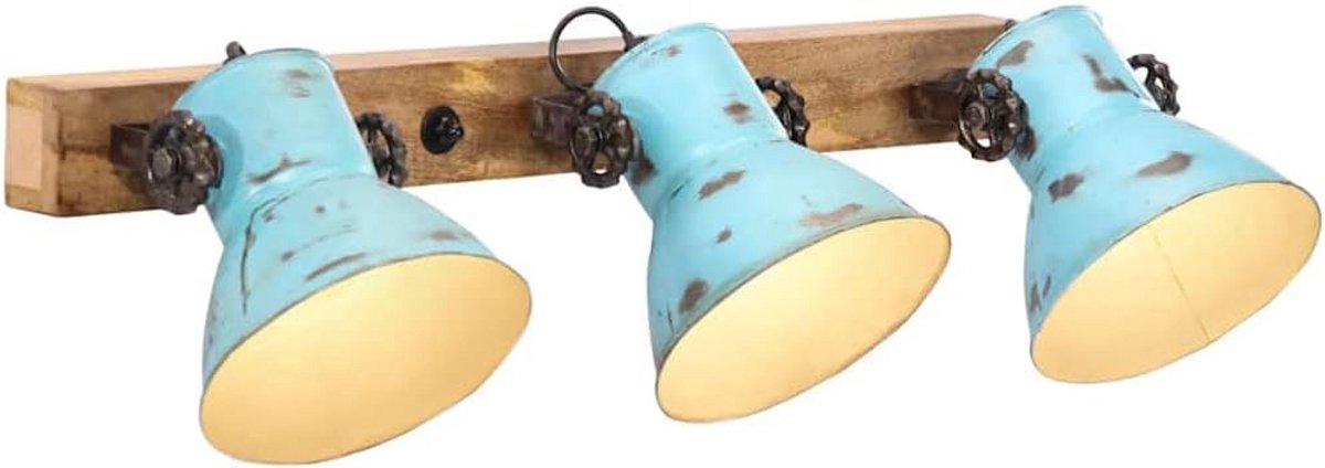 Stijlvolle Wandlamp - Verweerd Blauw - E27 Fitting - 65x25 cm - Sfeervolle Muurverlichting