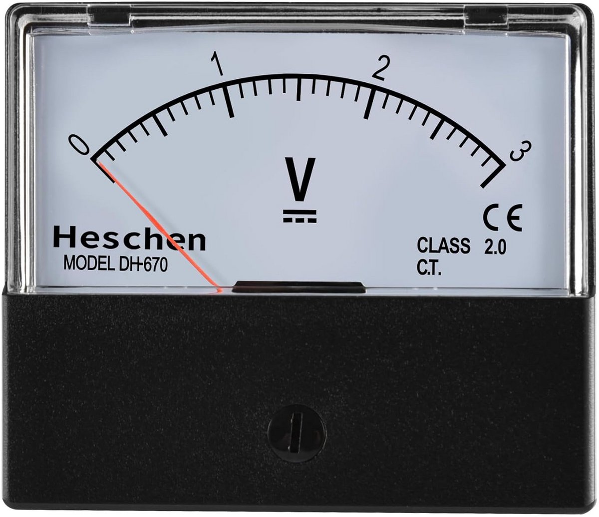 Analoge Voltmeter Paneelmeter DC 0-3V Nauwkeurigheid Klasse 2.0 voor Elektrische Metingen