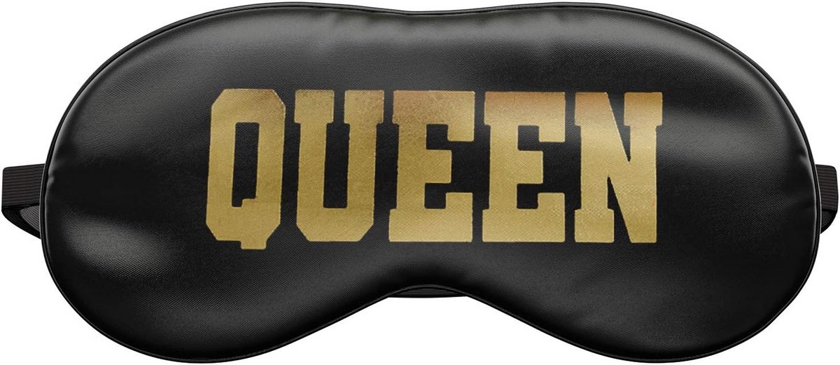 Slaapmasker Reis Relax Ogen Bedekking Bed Emoji Dutje Blinddoek Zijn Zwart Glitter Goud Queen [042]