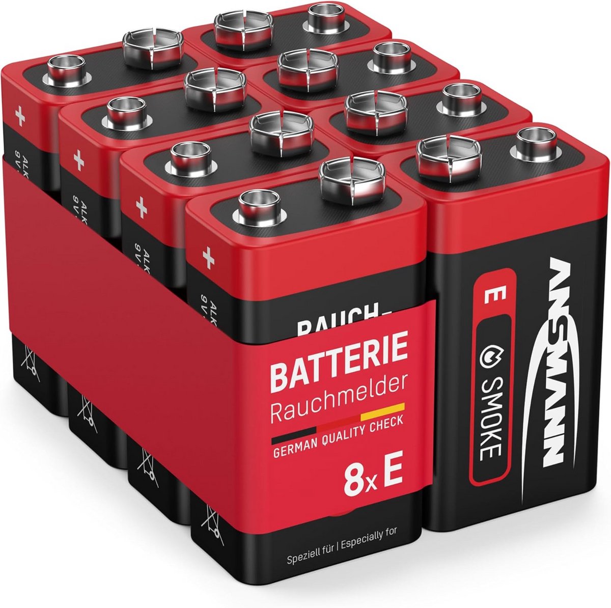 Alkaline 9V blokbatterijen voor rookmelders en alarmsystemen