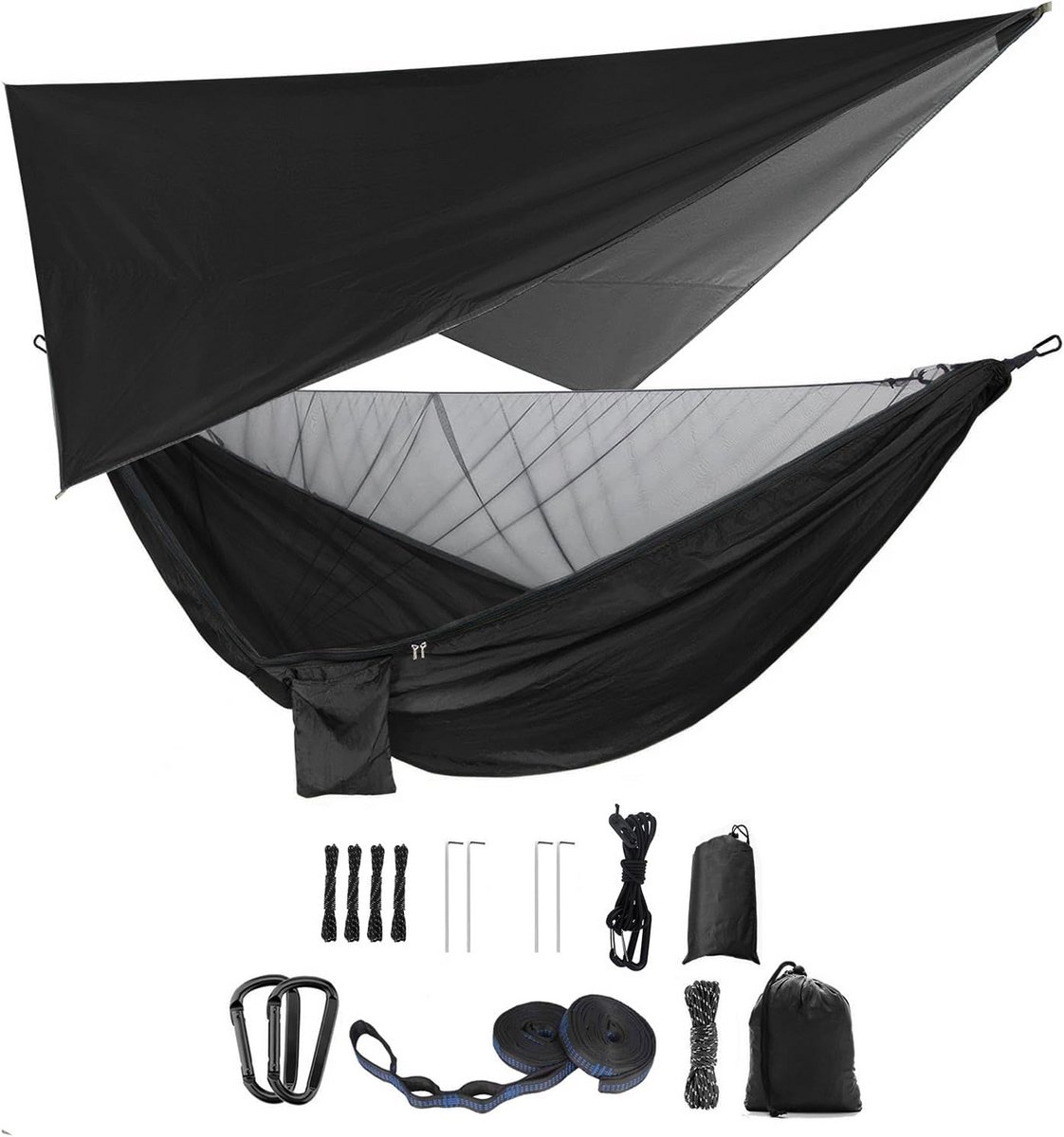 Camping Hangmat Set met Muskietennet en Regenvlieg voor Buitenactiviteiten