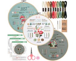 Borduurpakket voor Beginners – 34 Belangrijkste Steken – Volwassenen – Met Stapsgewijze Illustraties & Patronen