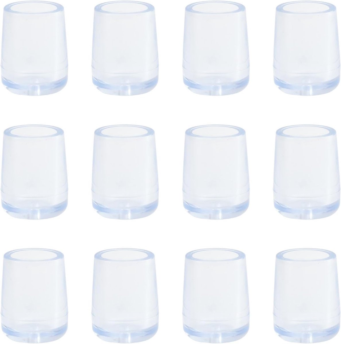Silicone Stoelpoot Deksels 12 Stuks - Transparante Vloerbeschermers voor Meubels