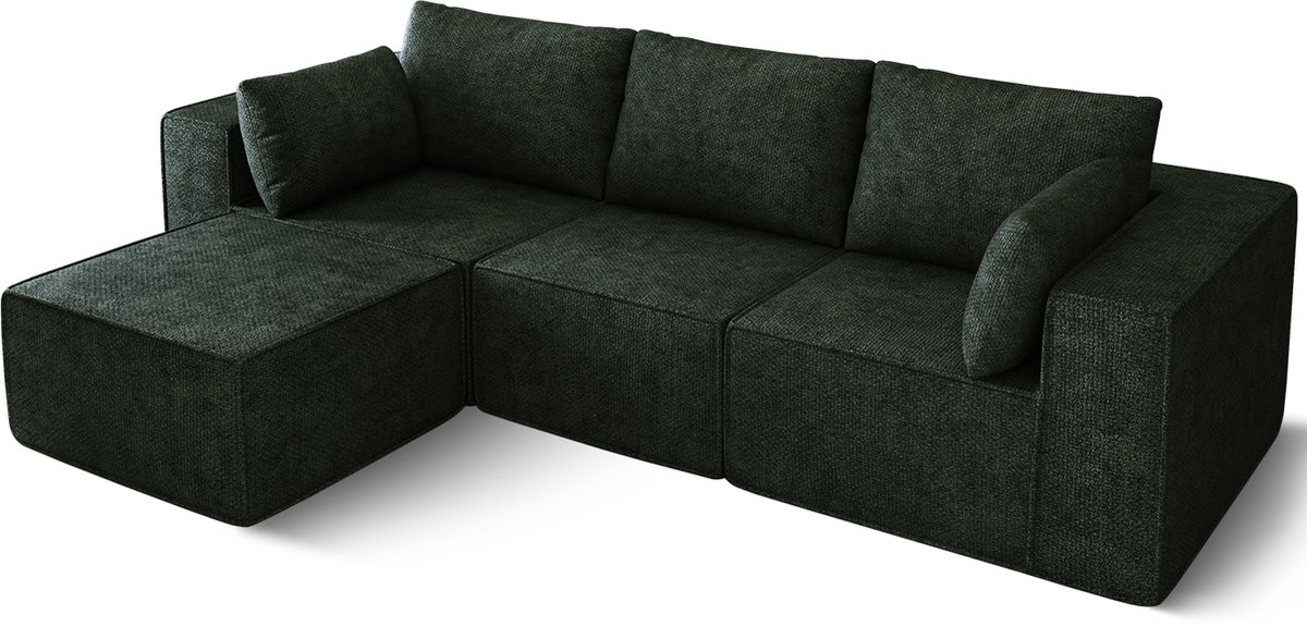 Fukstern Hoekbanken hooge Ergonomische Comfort - Multifunctioneel L-vormige moderne hoekbank - Modulair Ontwerp - Groen