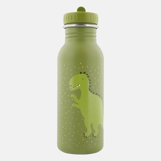 Trixie Drinkfles - Mr. Dino - RVS Waterfles voor kinderen - 500ml - Lekvrije Fles - Groen