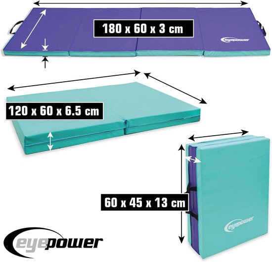 Opvouwbare Gymnastiekmat 180x60 cm - Zachte Trainingsmat voor Kinderen - Dikke 5 cm Fitnessmat voor Yoga, Pilates en Judo van Athletis — afbeelding 3