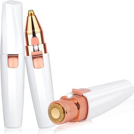 Verte Gezichtsepilator Vrouw - Epilator Gezicht - 2-in-1 Wenkbrauwtrimmer & Gezichtshaartjesverwijderaar