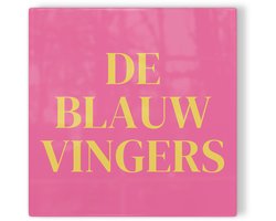 Tegeltje Zwolle De Blauwvingers - roze geel - tegeltje stad - tegeltje met tekst
