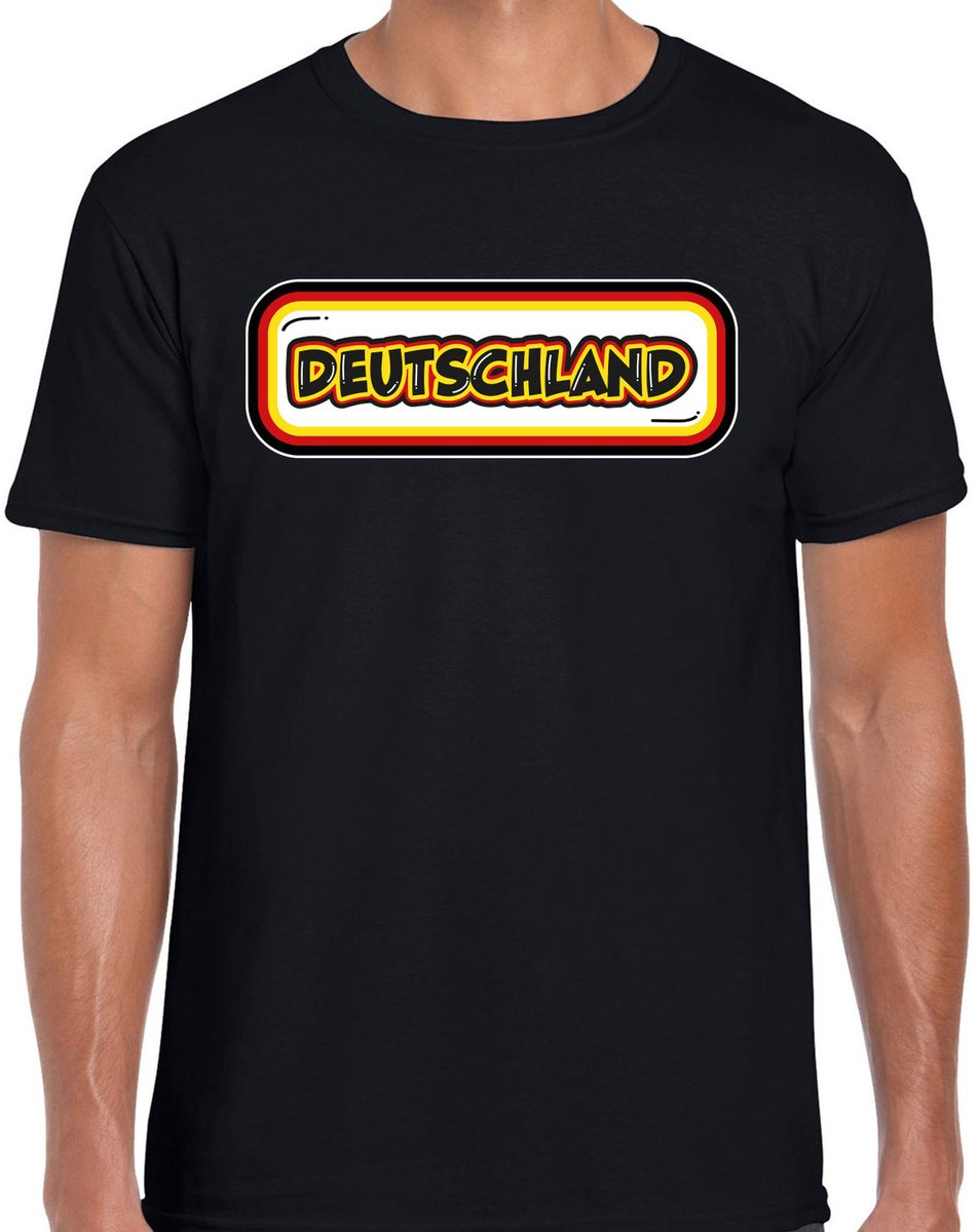 Bellatio Decorations Verkleed T-shirt voor heren - Duitsland - zwart - voetbal supporter - themafeest XL