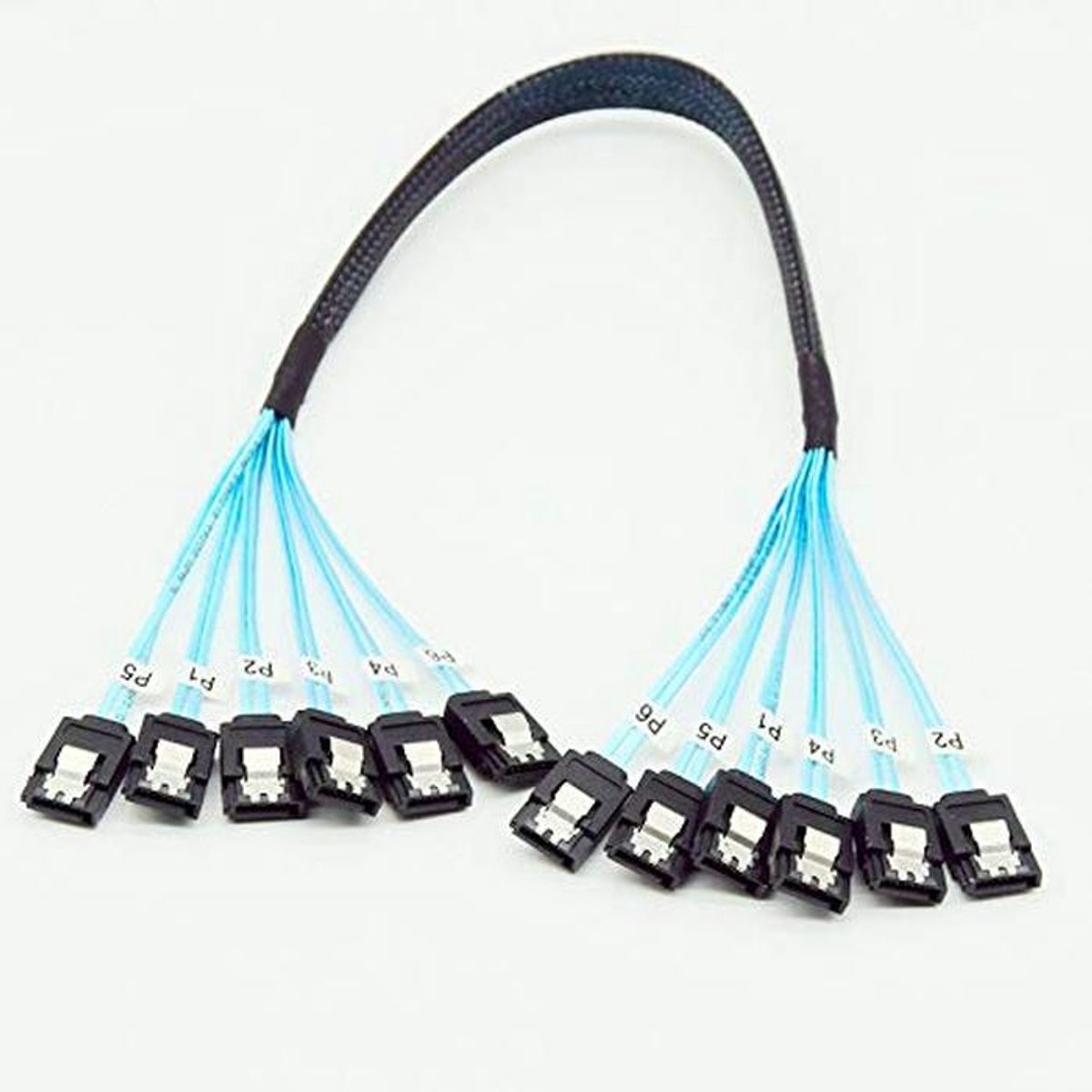 Hoge Snelheid 6Gbps SATA III Kabel voor Server - 6 Stuks