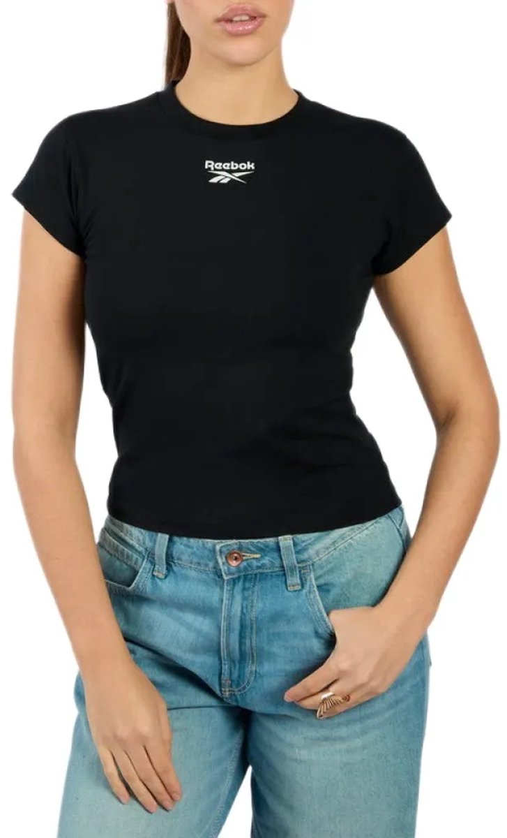Reebok Cap Sleeve T-shirt Met Korte Mouwen L Vrouw Zwart