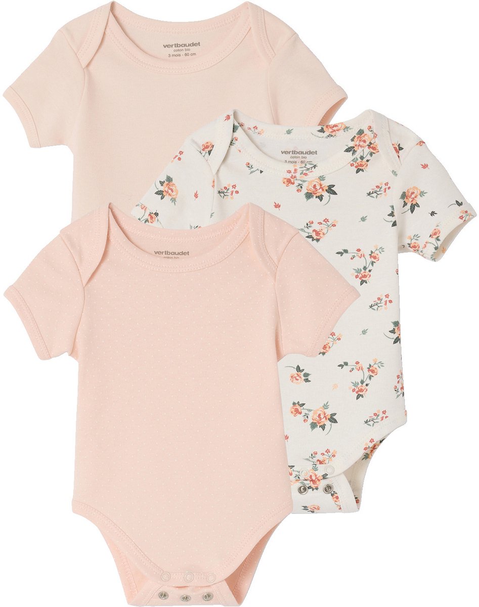 Vertbaudet Set van 3 body's baby korte mouwen