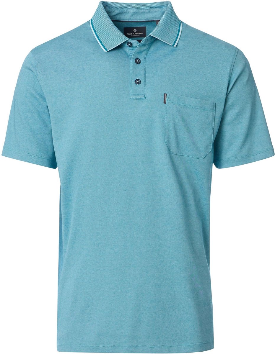 CASAMODA Polo Stretch Turquoise - Maat L - Heren