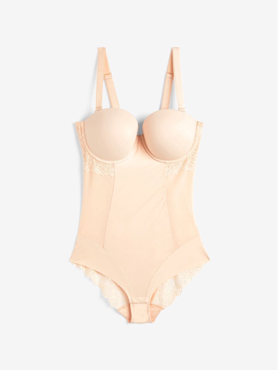 Next - Dames - nude - DD+ kanten tummy control body met lichte vulling - Huidkleur