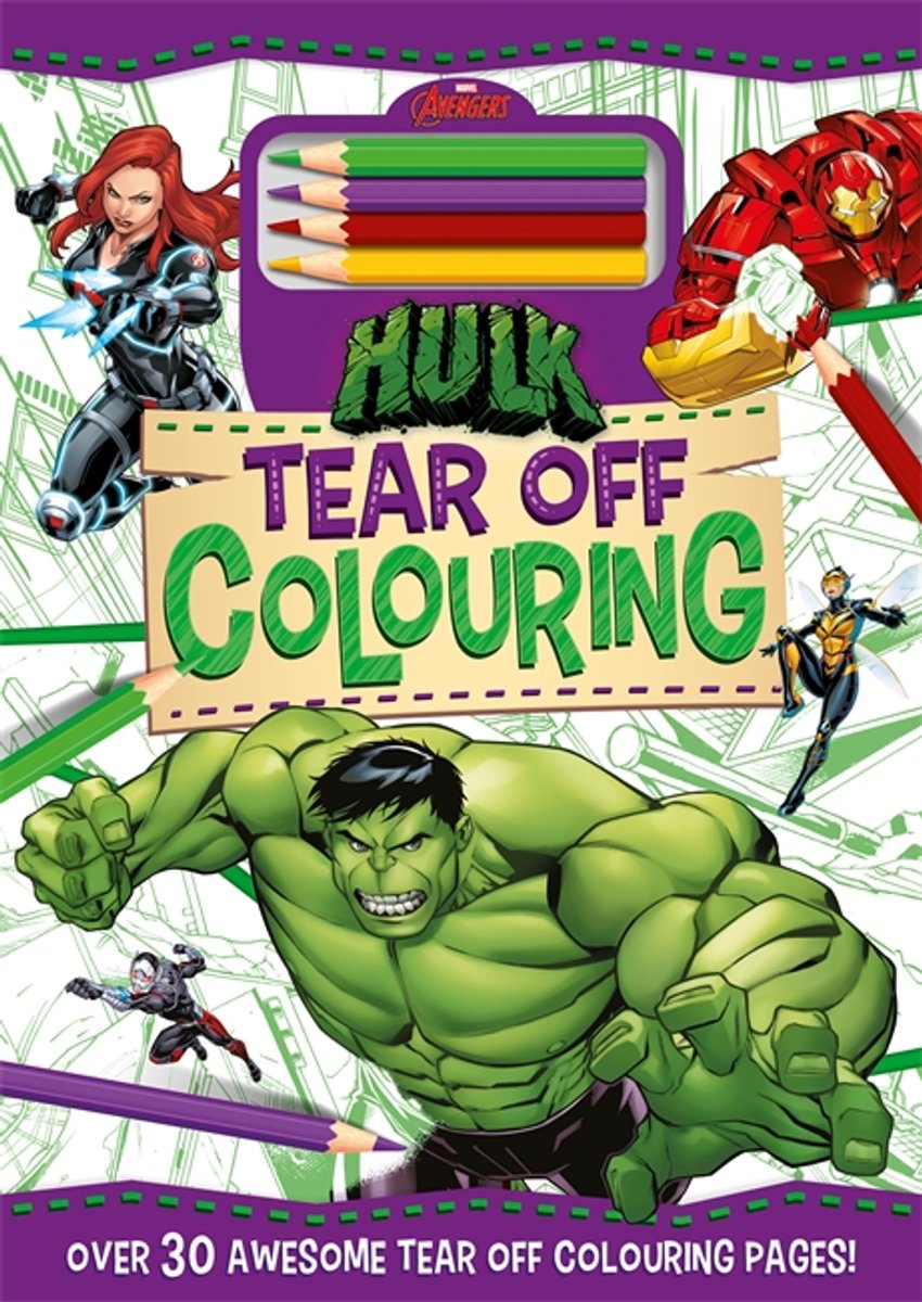 Marvel Avengers Hulk, Tear Off Colouring