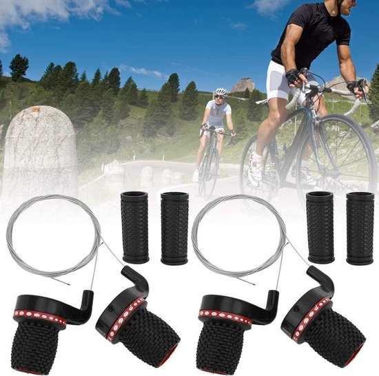 Fiets Shifters - Transmissie Handgrepen - Snelheid Veranderen - Lichtgewicht Ontwerp - 2 Paar - Zwart van Merkloos — afbeelding 4