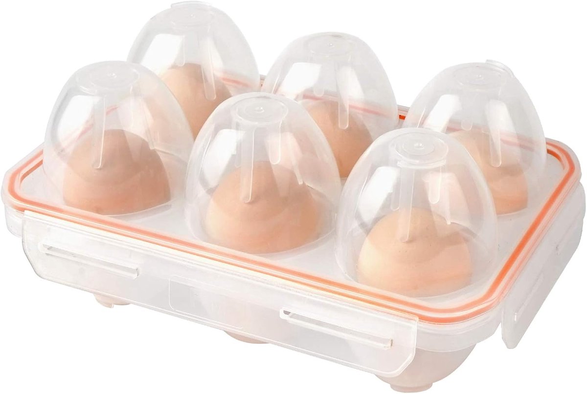 Eierhouder - Opbergdoos - Kamperen Wandelen - Schokbestendig Handvat - 20 x 19 x 7 cm - Groen