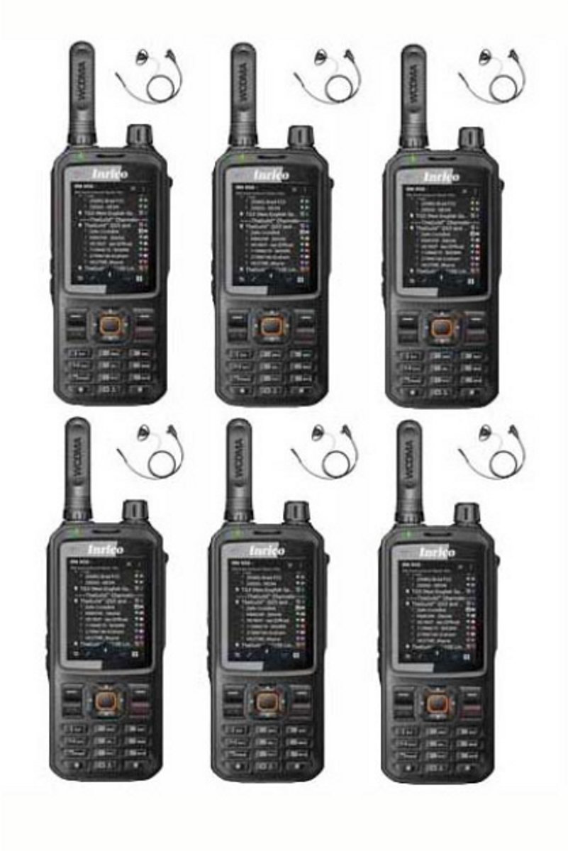 Set van 6 Inrico T320 V2 4G LTE Zello Portofoon, GPS, Wifi met D-shape oortje