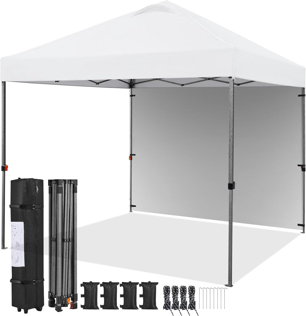 Vouwpaviljoen - Pop-up tent - Feestjes en evenementen - Met zijwanden - 3 x 3 meter - Wit