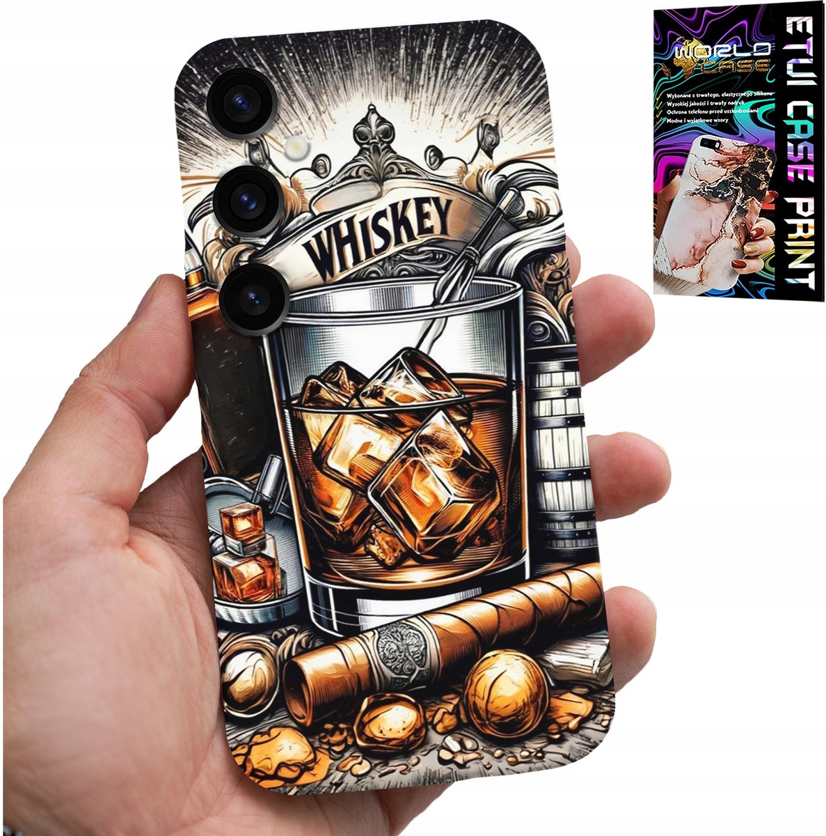 HOESJE VOOR SAMSUNG GALAXY S24 FE - WHISKY-SIGARPATROON VOOR HEREN ACHTERKANT