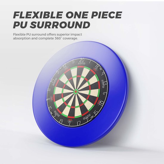 KOTO King Pro + Blauw Dartboard Surround, Hoogwaardige dartrand voor alle dartborden, Dart Surround om je darts en muren te beschermen, Eenvoudig te bevestigen. van KOTO — afbeelding 3
