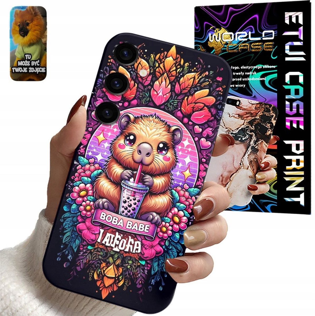 Hoesje voor Samsung Galaxy S24 FE met schattige capybara-dierenprint