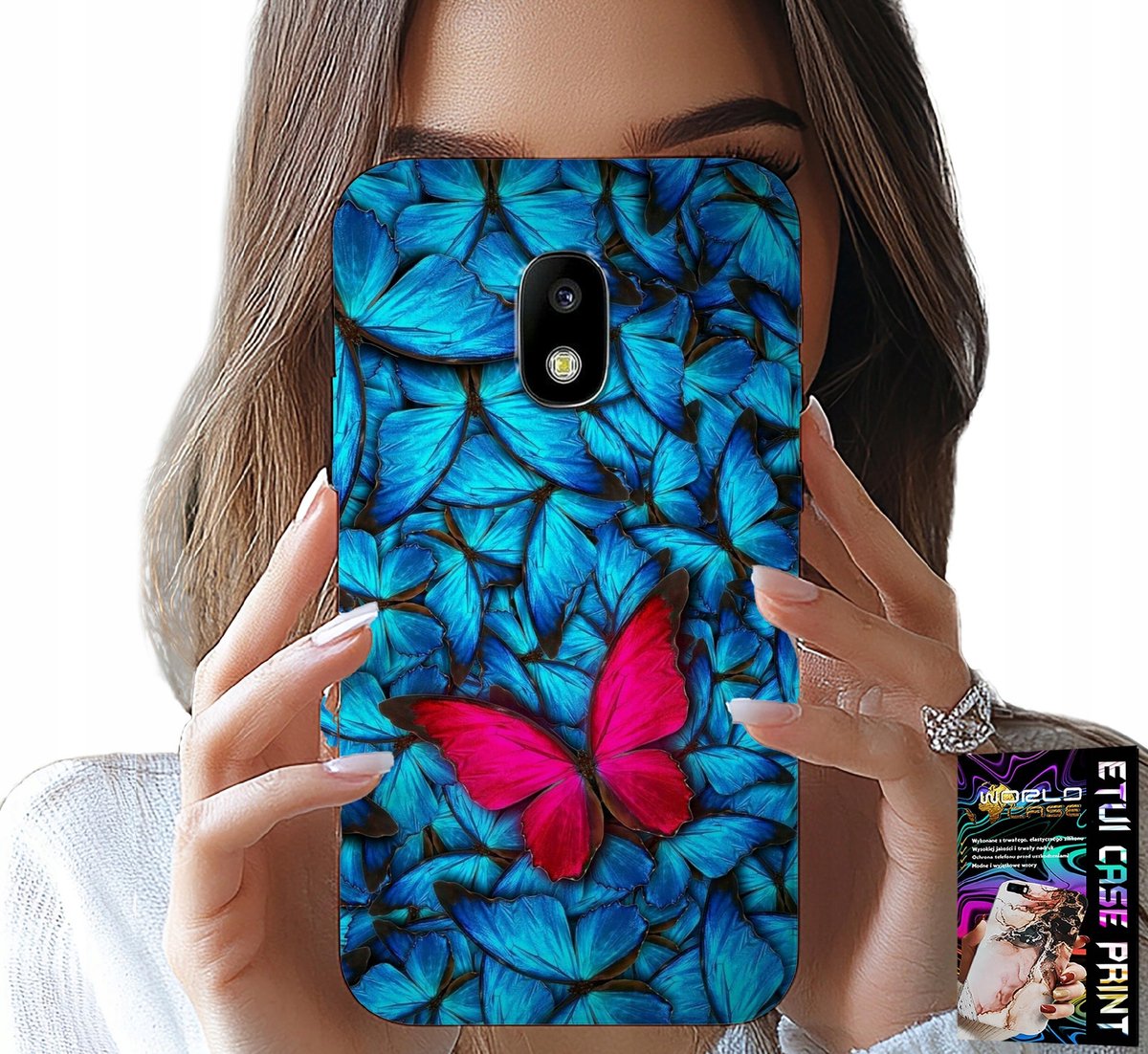 Hoesje voor Samsung Galaxy J5 2017 - Blauwe vlinders, vlinder, vrouwelijk patroon
