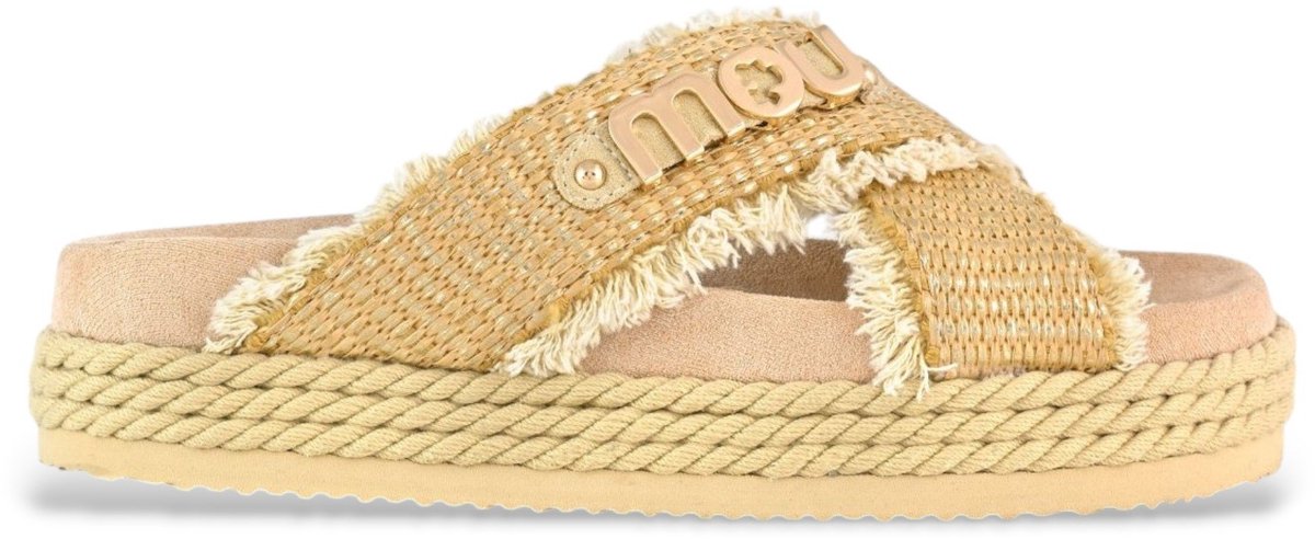 Mou Criss-cross Slippers - Dames - Beige - Maat 41