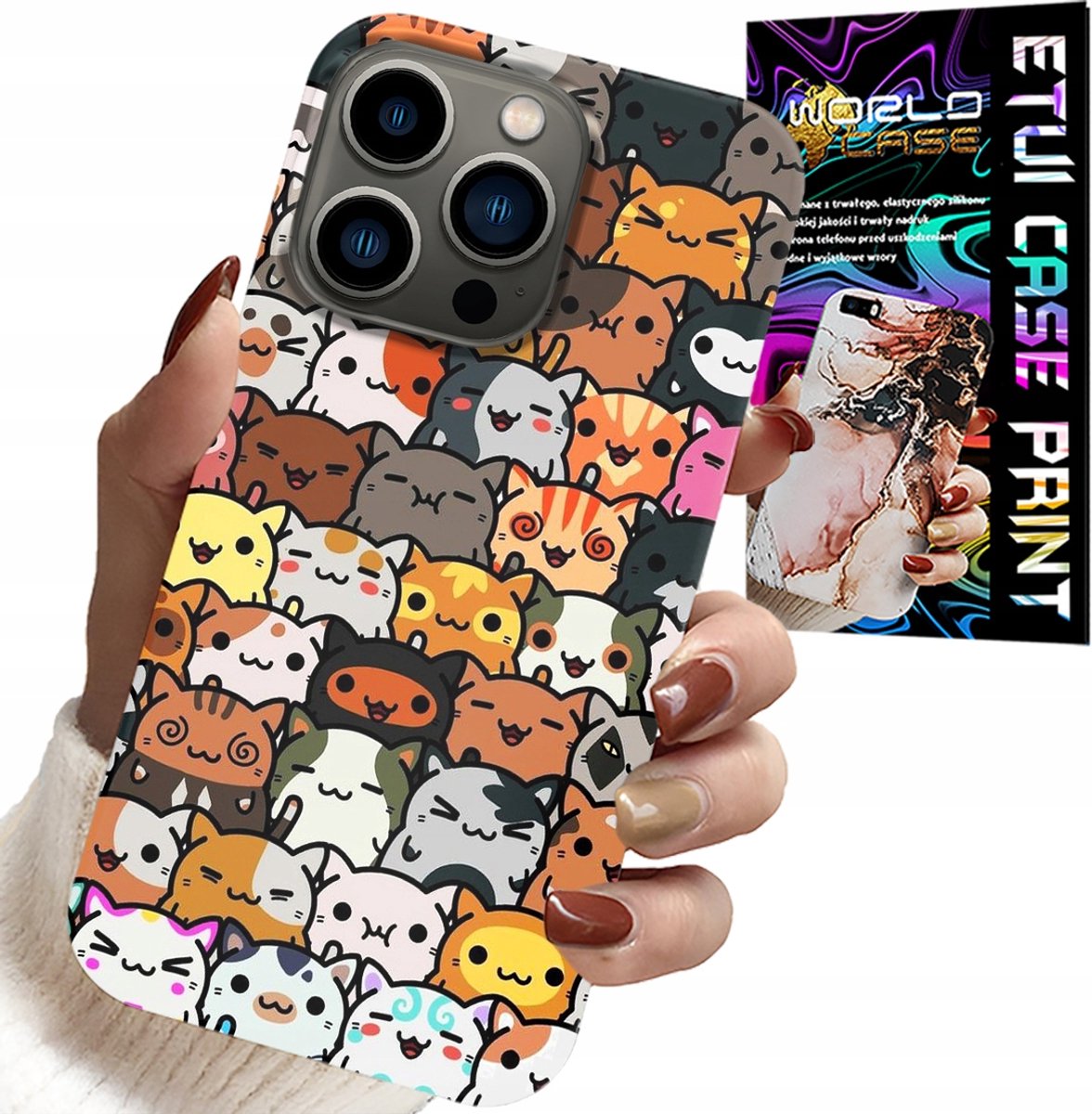 iPhone 16 Pro hoesje - achterkant bedrukt met schattige katjes, katten, cover