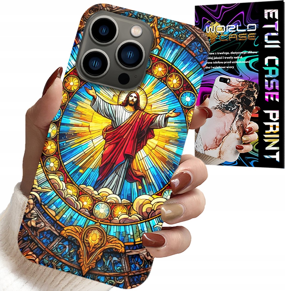 HOESJE VOOR IPHONE 16 PRO MAX - JEZUS CHRISTENDOM RELIGIE + GLAS