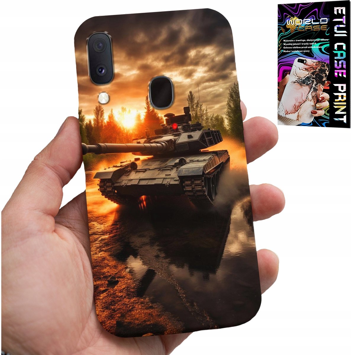 HOESJE VOOR SAMSUNG GALAXY A20E - TANK, OORLOG, MILITAIR, PATRONEN