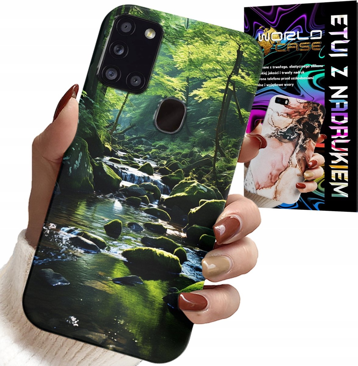 HOESJE VOOR SAMSUNG GALAXY A21S - NATUURLIJKE UITZICHTEN OP BOS, RIVIER EN BEK