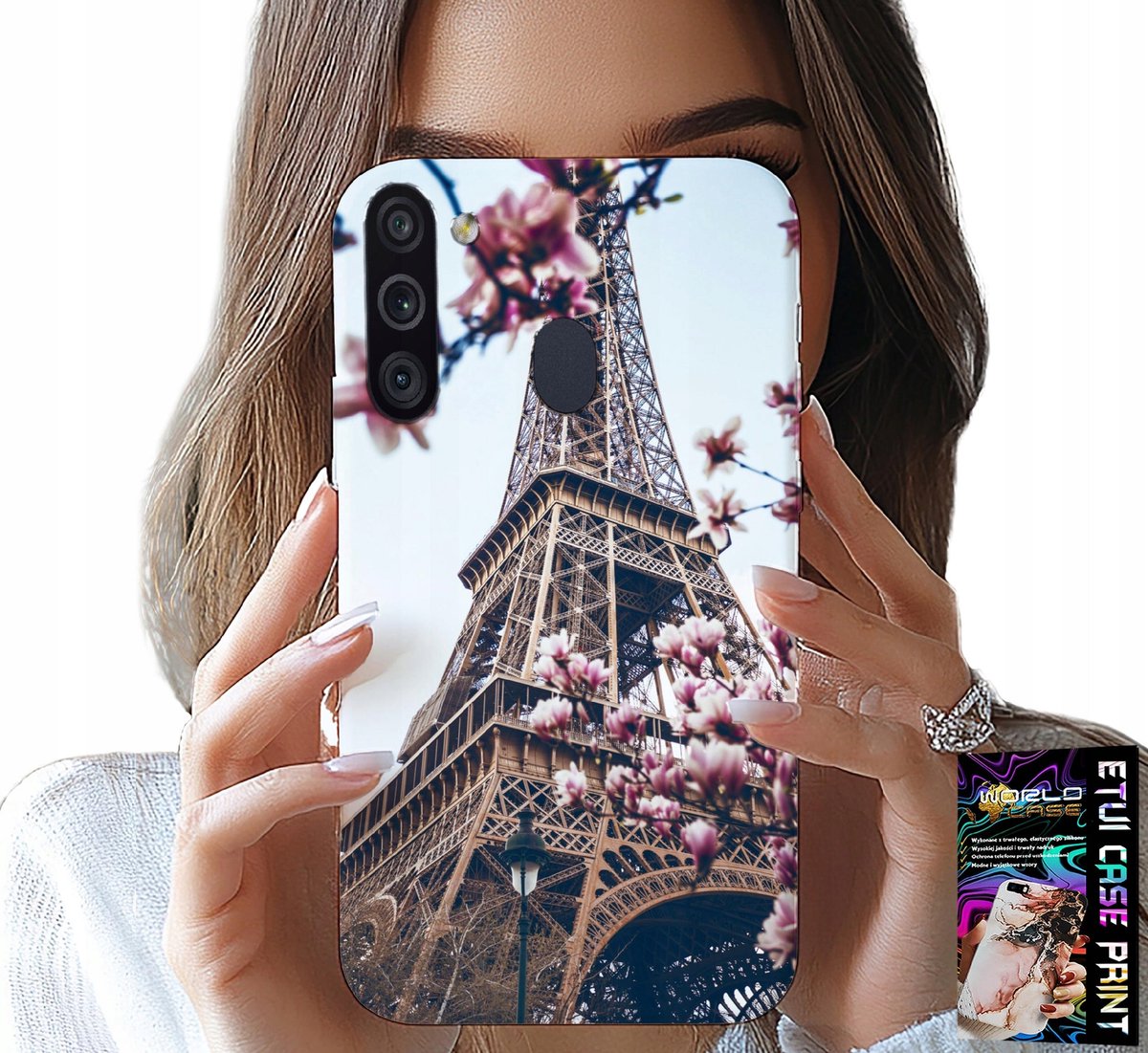 HOESJE VOOR SAMSUNG GALAXY A21 - PARIJS EIFFELTOREN MOOIE PLEKKEN ACHTERKANT