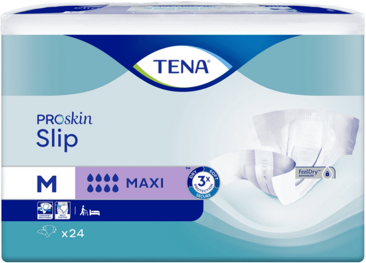 Tena Proskin Slip Maxi Medium - 3 paquets de 24 protections