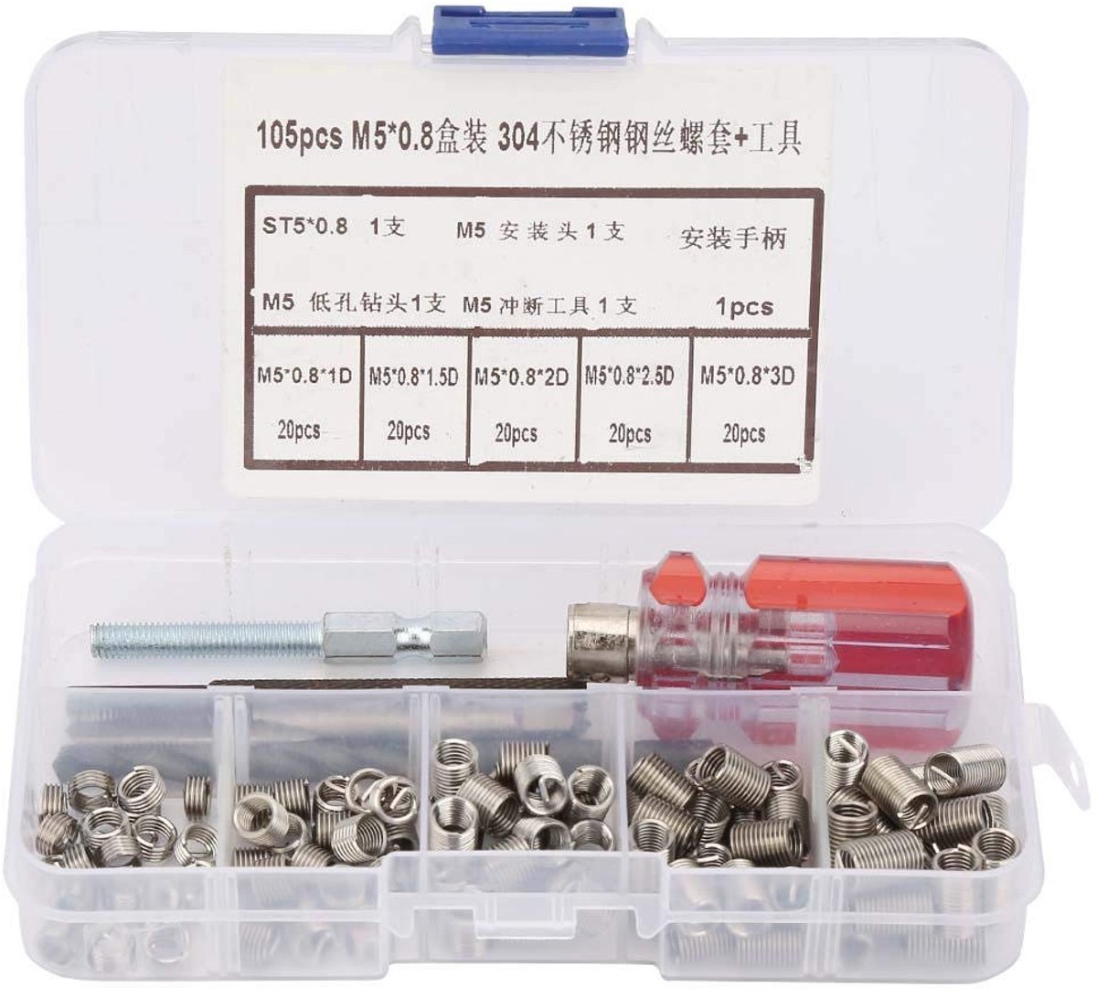 Reparatieset Schroefdraad - Complete Gereedschapset - Schroefdraad Herstellen - Roestvrij Staal Inzetstukken - M3 M4 M5
