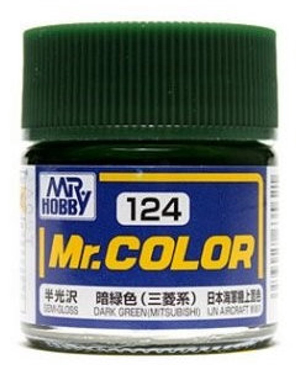 Gunze Mr. Hobby C-124 - Mr. Color 10 ml Dark Green Mitsubishi - Lacquer Modelbouwverf