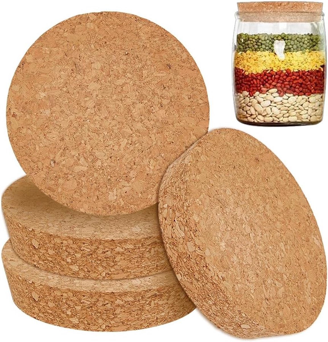 Kurkstopset Hout - Flessenpluggen Taps - Potten Afsluiten - Natuurlijk Materiaal - 100-110 mm
