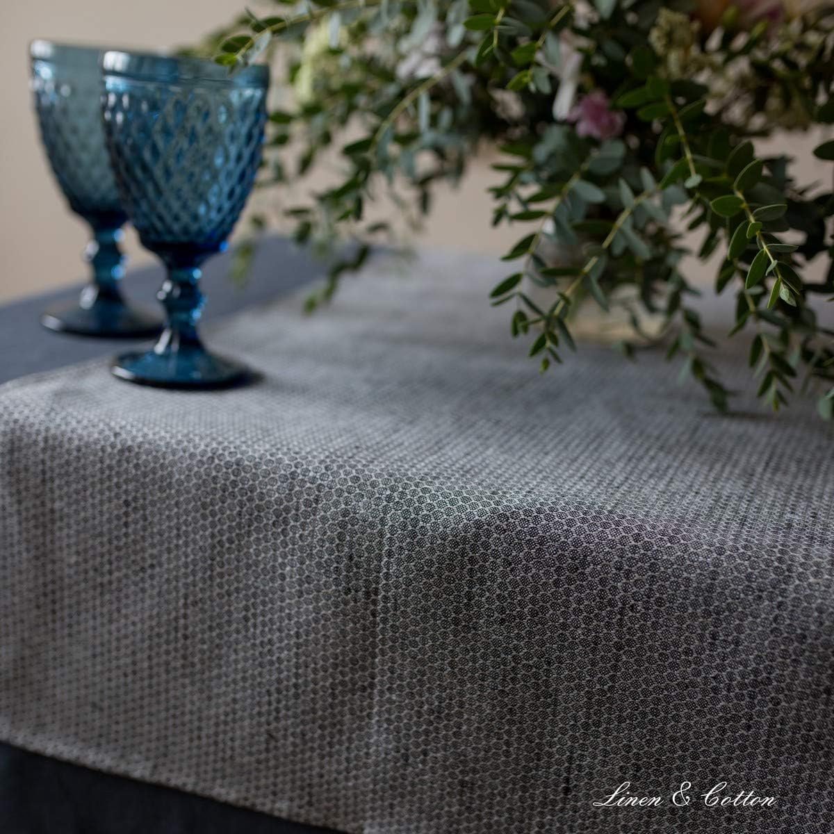 Linnen Tafelloper Rechthoekig 47x130 cm Antraciet voor Eettafel en Salontafel