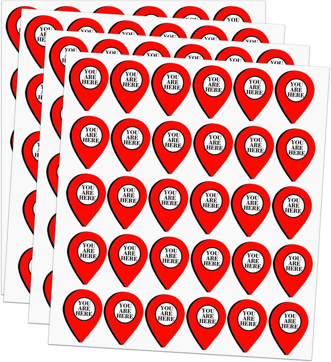 Zelfklevende 'U Bent Hier' Stickers Rood - Markeer Locaties op Kaarten & Projecten