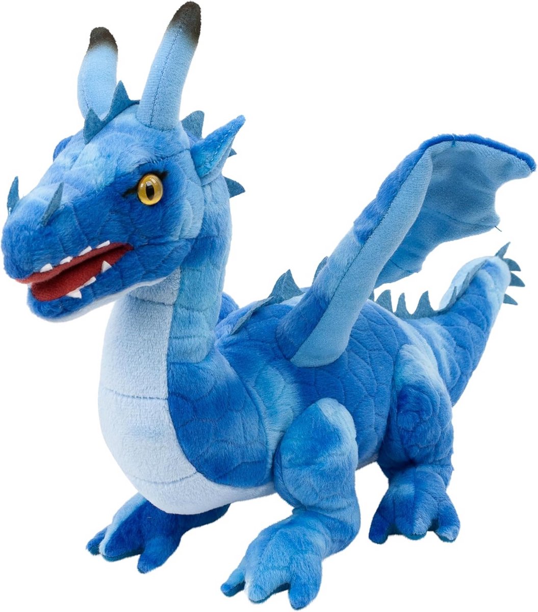 Grote Blauwe Pluche Draak Knuffel (40 cm) - Zacht en Knuffelbaar Speelgoed