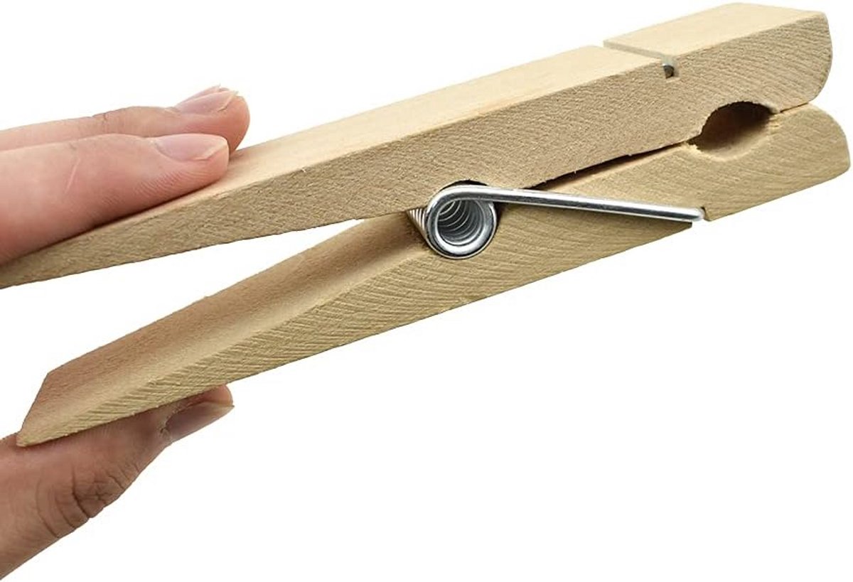 Extra Grote Houten Wasknijpers - Stevig & Windbestendig - 6 Inch - 3 Stuks